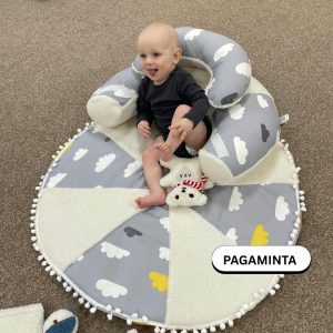 Sėdinukas kūdikiams su kilimėliu 90 cm – rankų darbo dovana | Teddy debesėlis