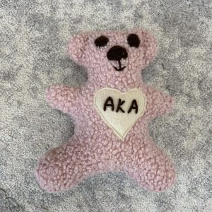 Rankų darbo meškutis ,,AKA,, rožinis