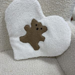 Rankų darbo meškutis–miego pagalvėlė I Širdelė rudas